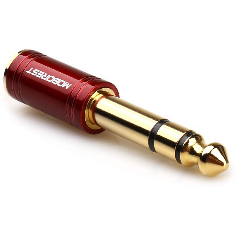 MOBOREST 3.5mm to 1/4" Adapter - Authentic Genuine Universal 6.35mm Pure Copper Adapter Jack - 3.5mm (1/8 Inch) Female to 6.35mm (1/4 Inch) Male Headphone Adapter, Black Fashion 2-Pack - Image 3